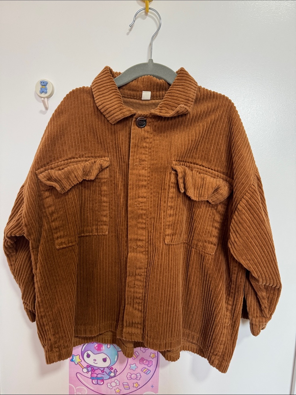 Kids Corduroy Jacket in Rust Brown - Cozy Layering Coat